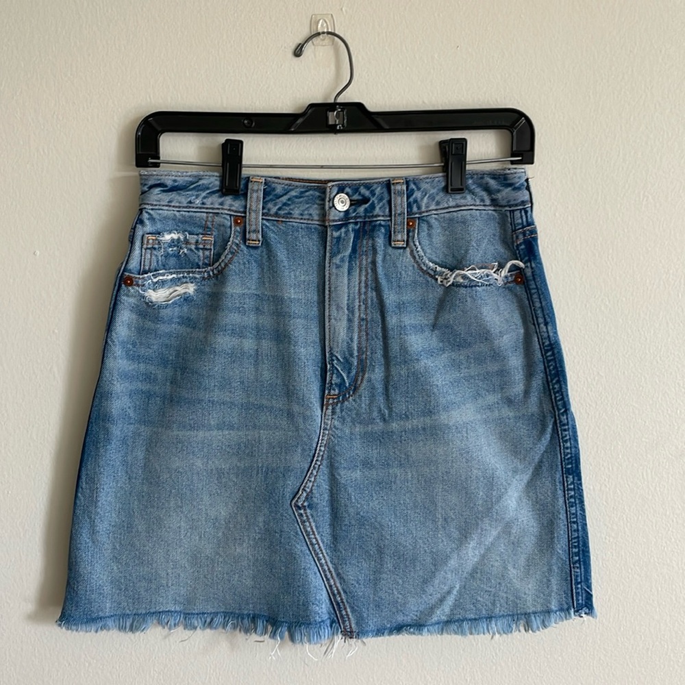 Abercrombie Zoe Natural Rise Vintage A-Line Denim Skirt